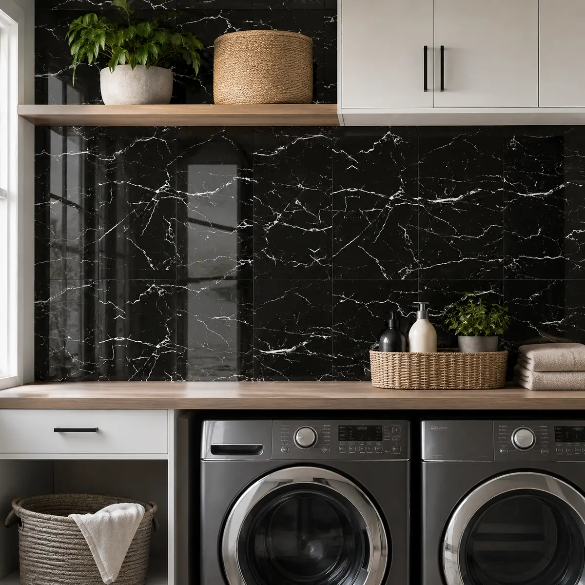 Onyx Veil Peel & Stick Marble Wall Tile - Image 4