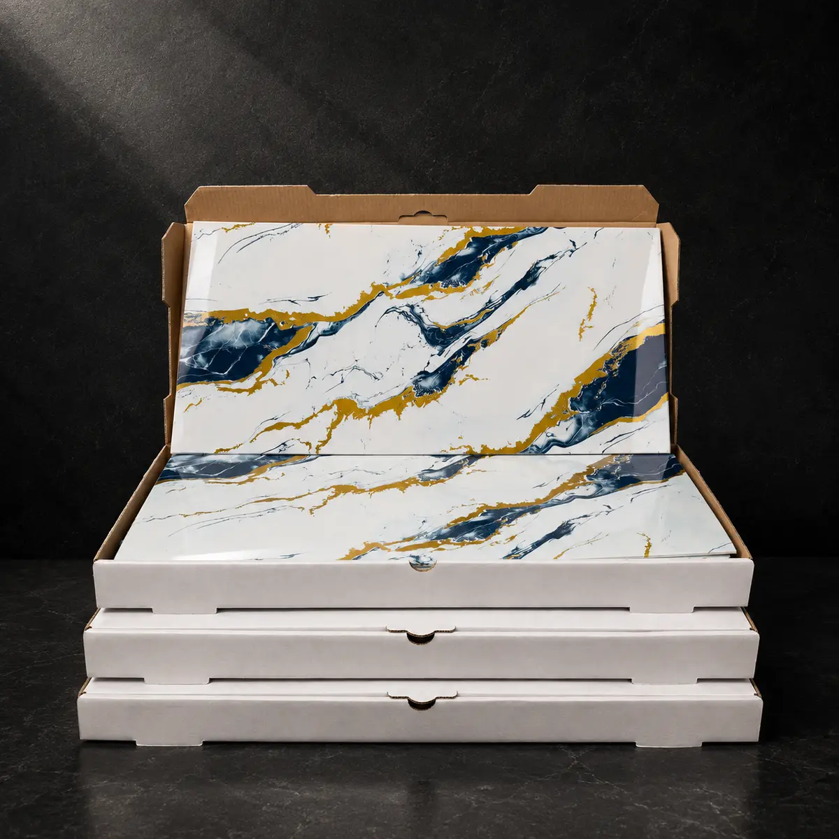 Sapphire Gold Peel & Stick Marble Wall Tile - Image 6