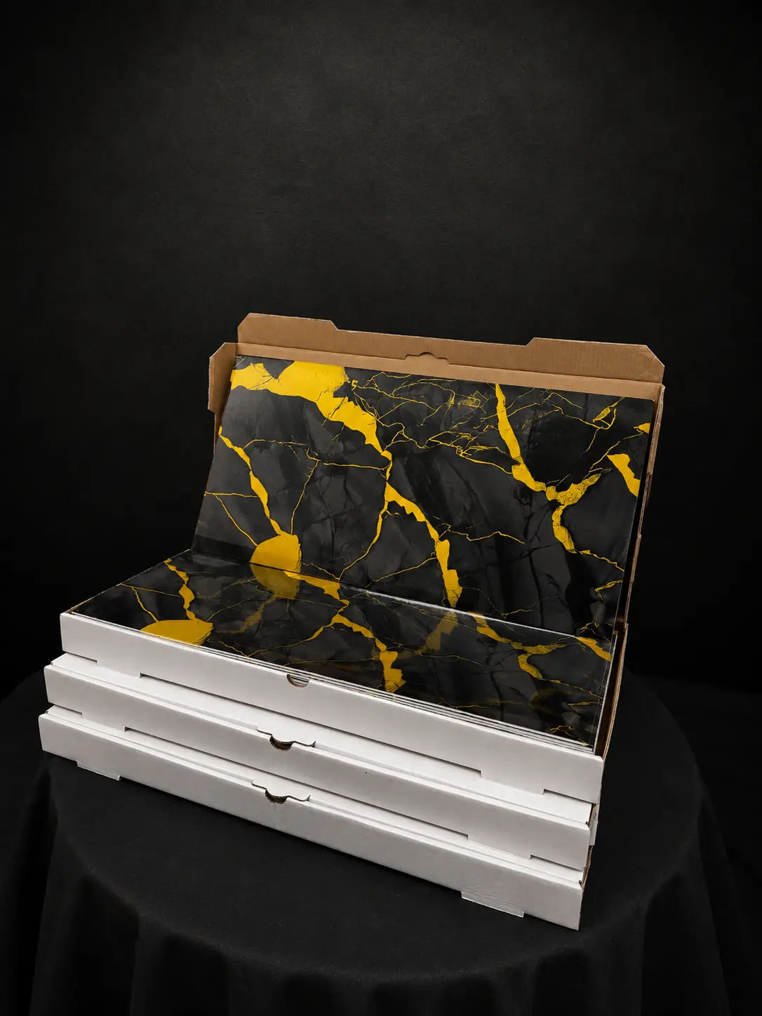 Obsidian Gold Peel & Stick Marble Wall Tile - Image 6