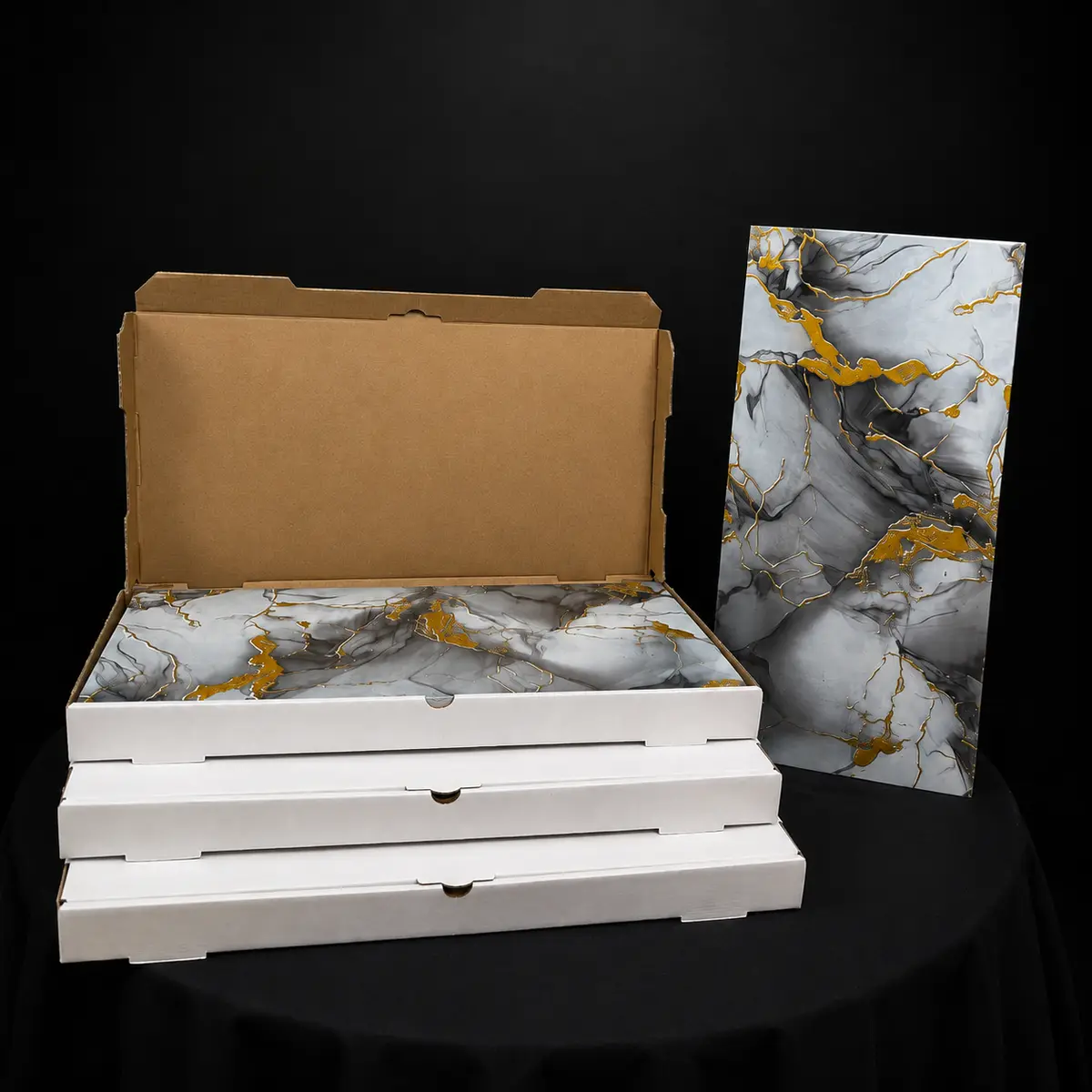 Aurora Gold Peel & Stick Marble Wall Tile - Image 2