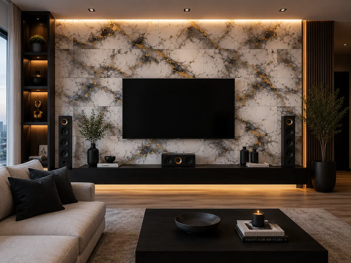 Aurora Gold Peel & Stick Marble Wall Tile - Image 5