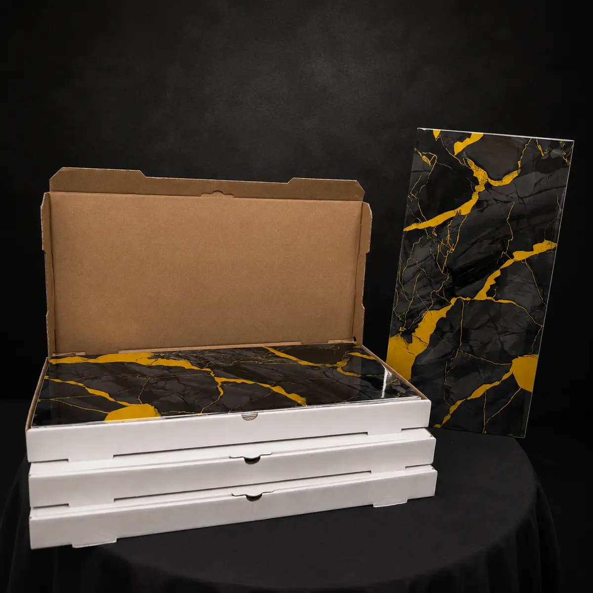 Obsidian Gold Peel & Stick Marble Wall Tile - Image 2