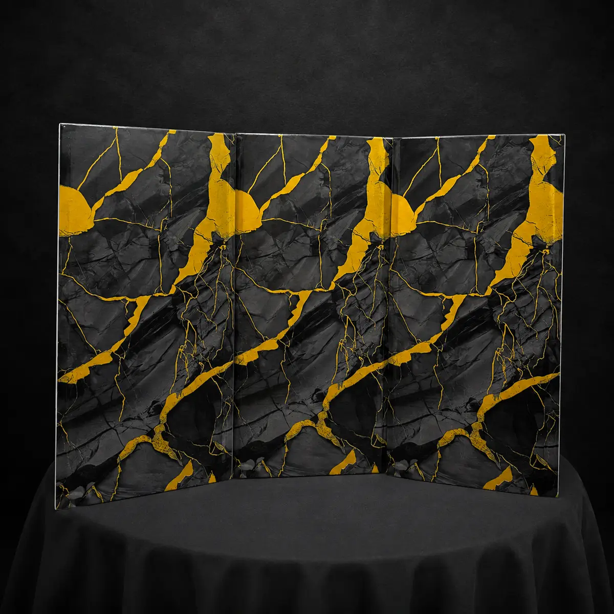 Obsidian Gold Peel & Stick Marble Wall Tile - Image 4