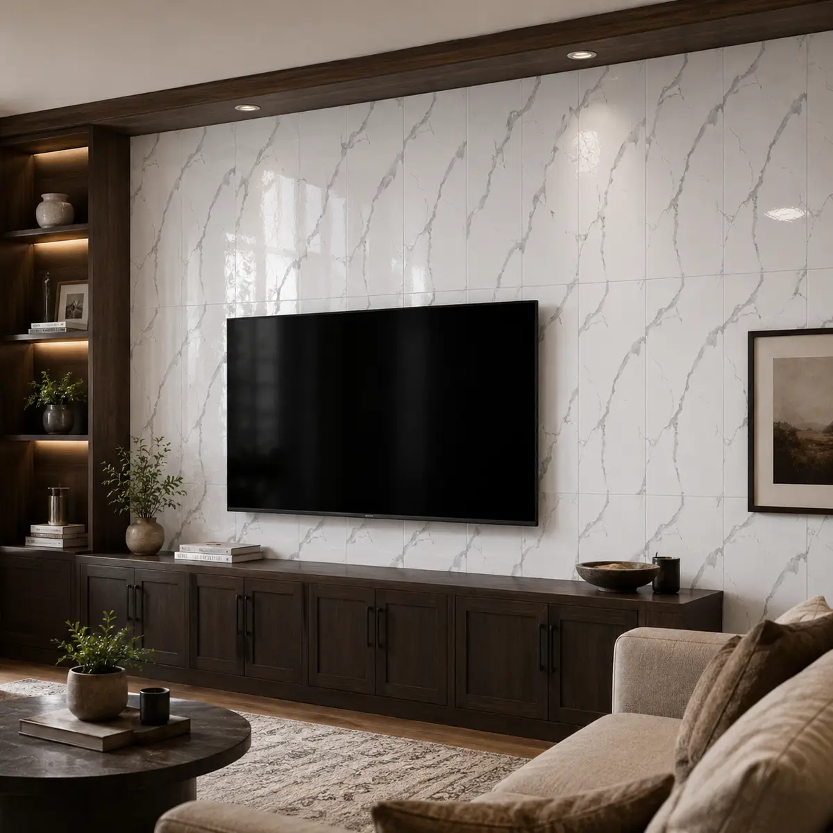 Calacatta Pearl Peel & Stick Marble Wall Tile - Image 7