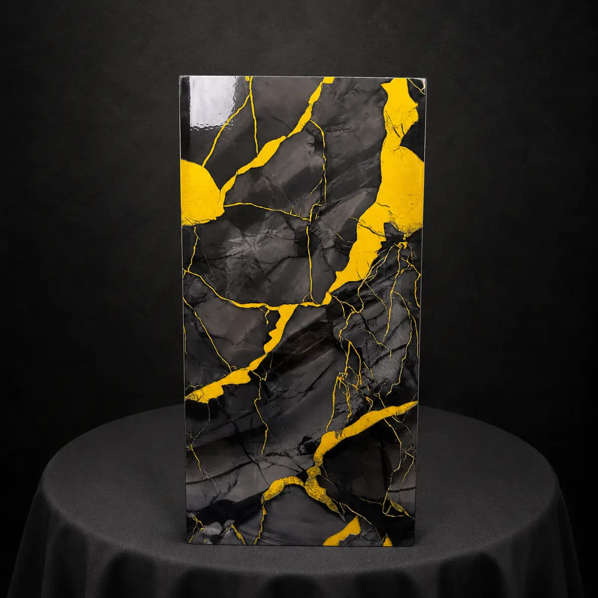 Obsidian Gold Peel & Stick Marble Wall Tile
