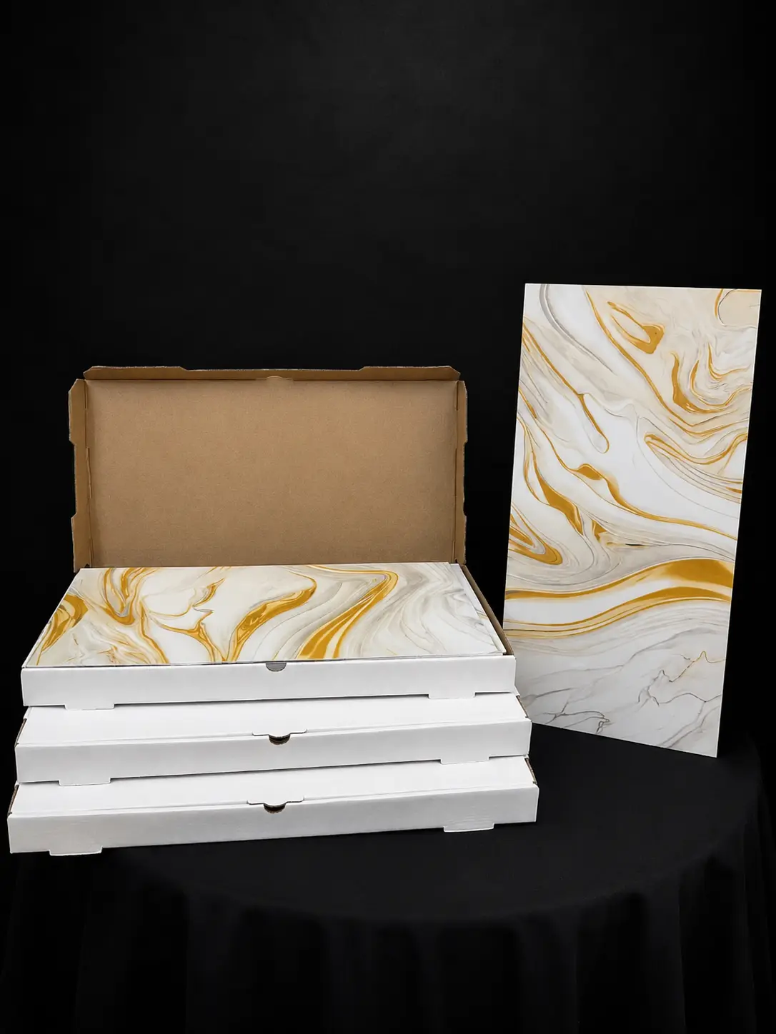 Gilded Ivory Peel & Stick Marble Wall Tile - Image 3